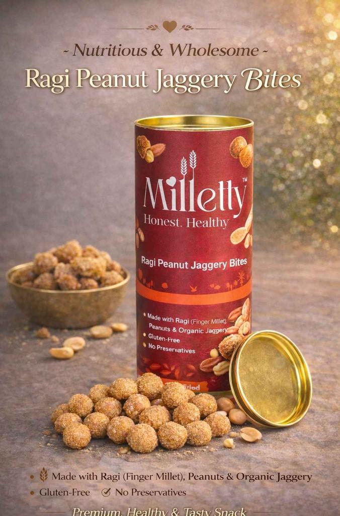 Ragi Peanut Jaggery Bites (Canister)